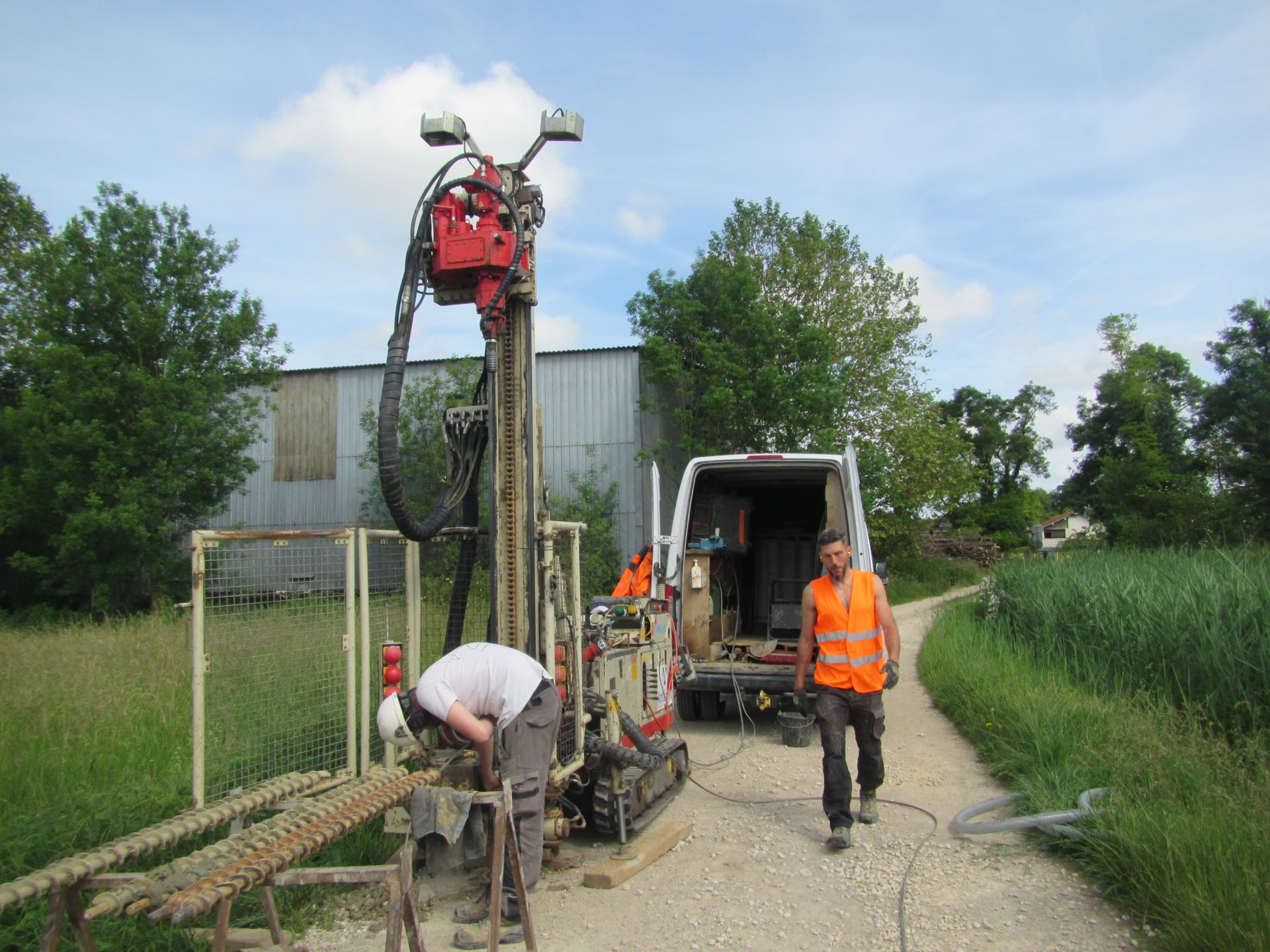 Sondages géotechniques sur le chemin du Vernay